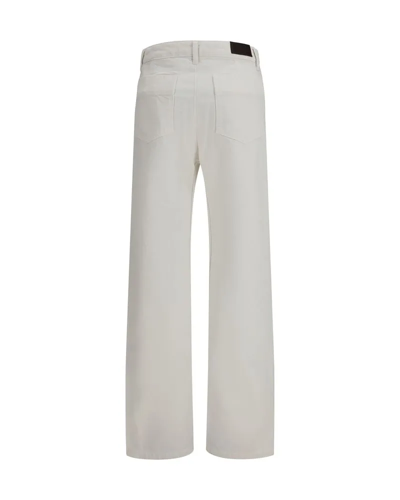Christophe Lemaire Women's White Cotton Casual Pants White