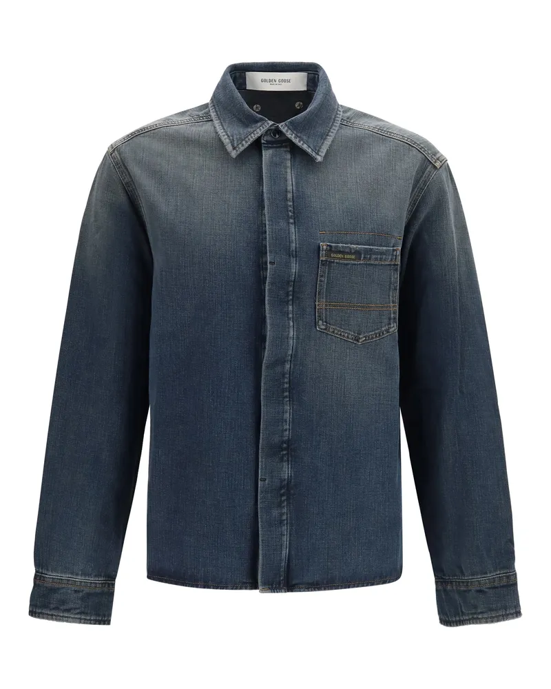 Golden Goose Men's Denim Shirt Journey Blue Cotton 