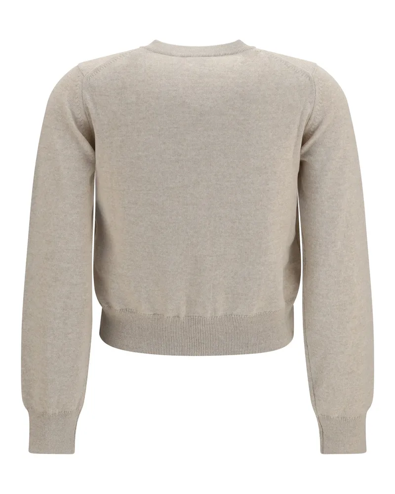 Kitsuné Baby Fox Embroidered Cardigan — Beige Beige