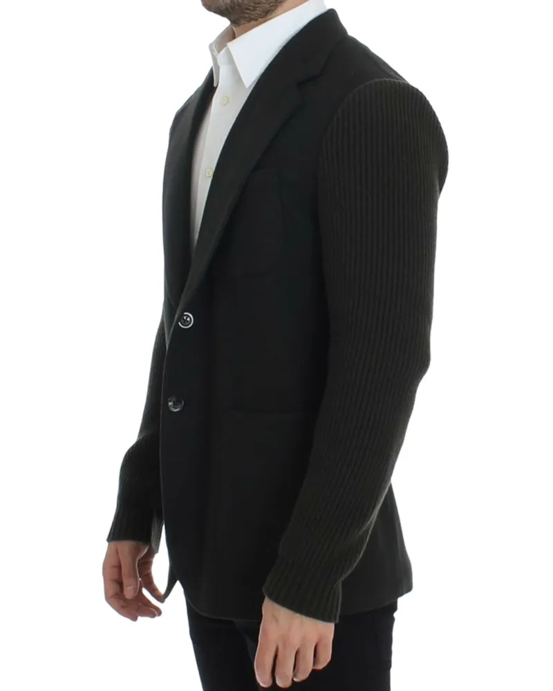 Dolce & Gabbana Men's Green Cashmere Two Button Blazer Clothing Black
