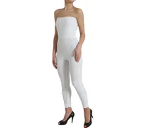 Strapless Bodycon Jumpsuit Dress — White