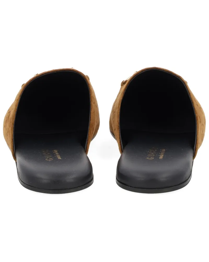 Gucci Clamp Fastening Calfskin Sandal — Brown Brown
