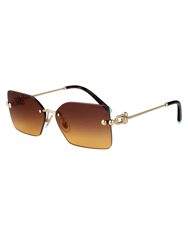Tiffany & Co. 0TF3088 Gradient Brown to Yellow Sunglasses — Gold Gold