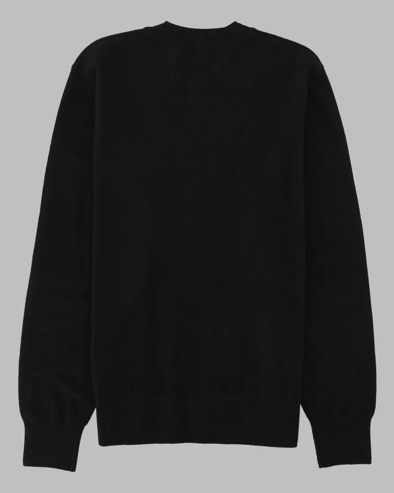 Versace Jeans Logo Patch Wool Blend Sweater — Black Black