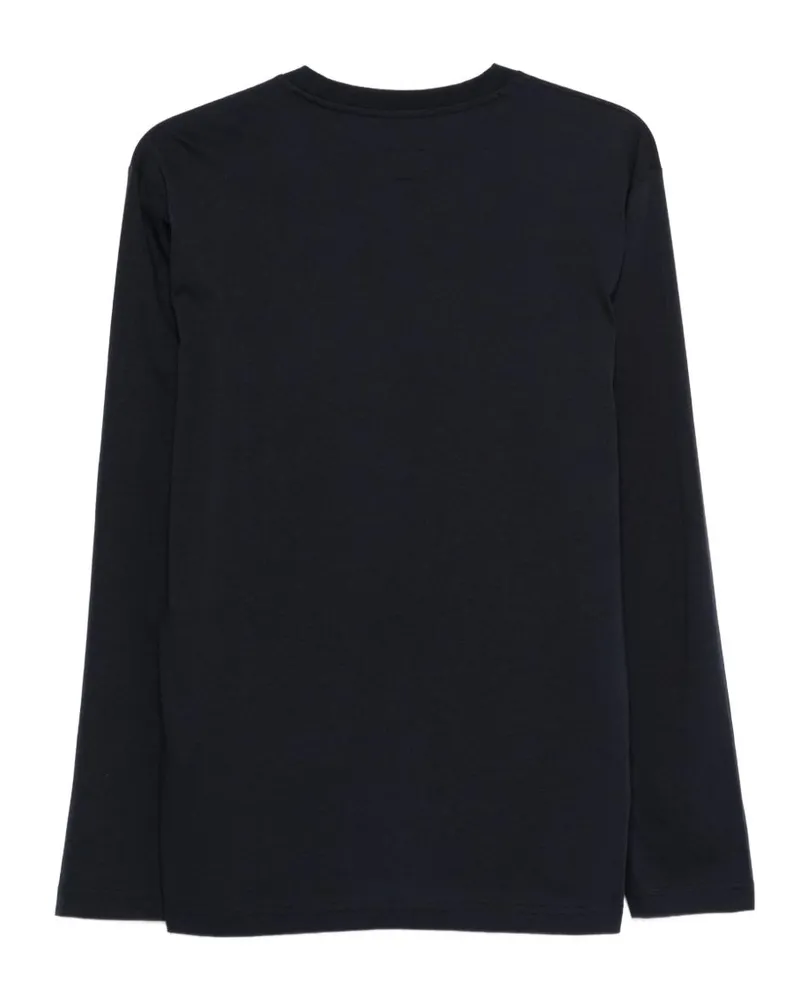 Emporio Armani Logo-Print Cotton T-shirt — Navy Navy