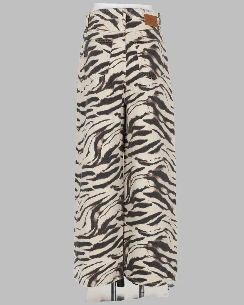 Ganni Wide-Leg Organic Cotton Jeans — Multicolor Multicolor