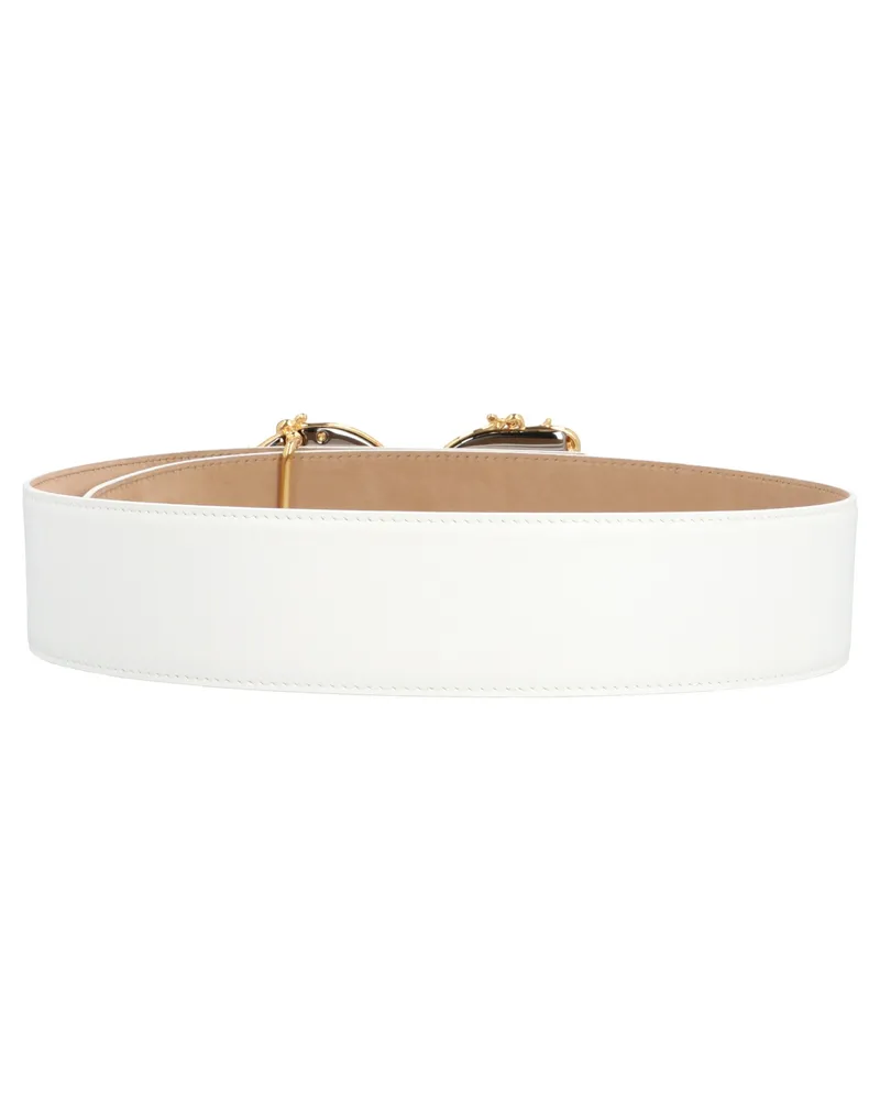 Dolce & Gabbana Women's White Calfskin High-Waist Belt White