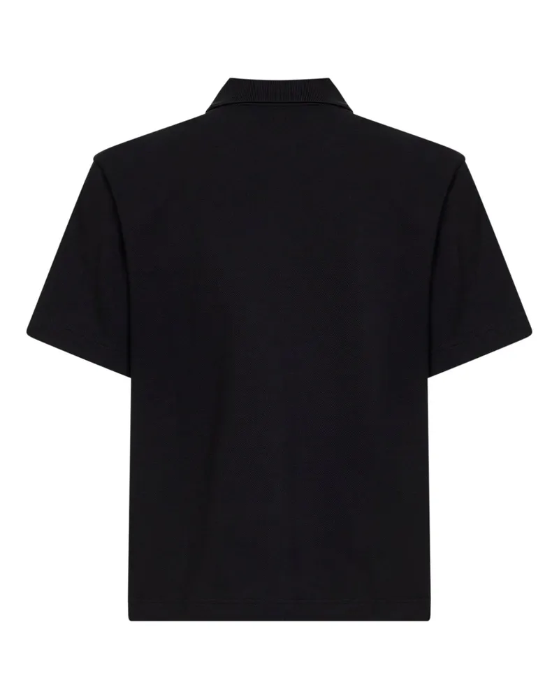 Moncler Men's Polo Shirt Black Cotton Pique T-shirts And Polos Black