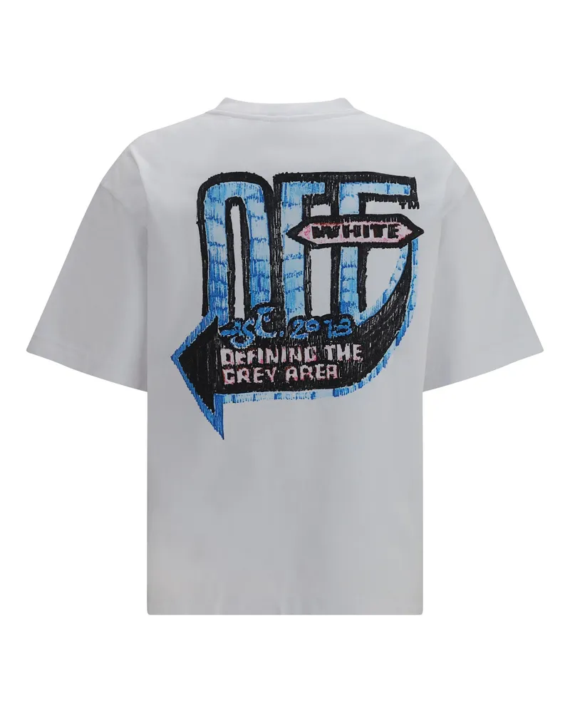 OFF-WHITE Logo Heat Transfer T-Shirt — White White
