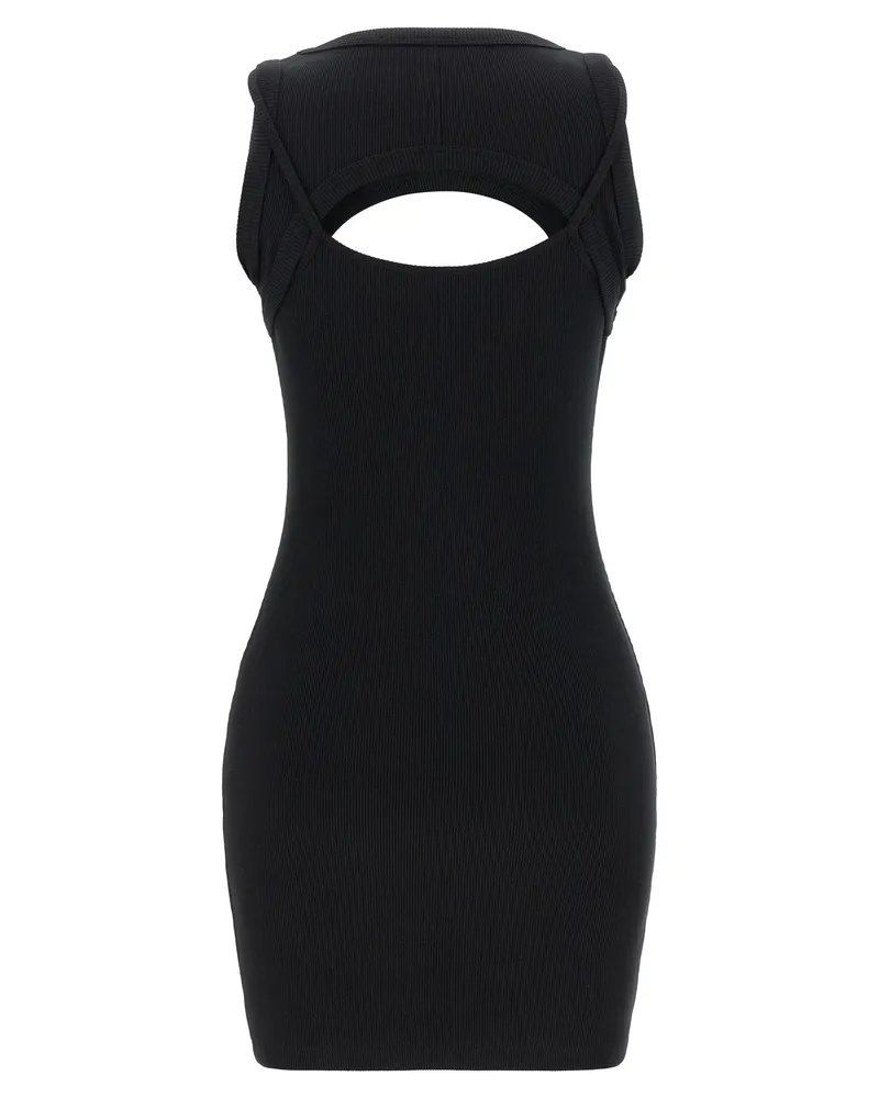 OFF-WHITE Women's Bicolor Cotton Short Dress Black
