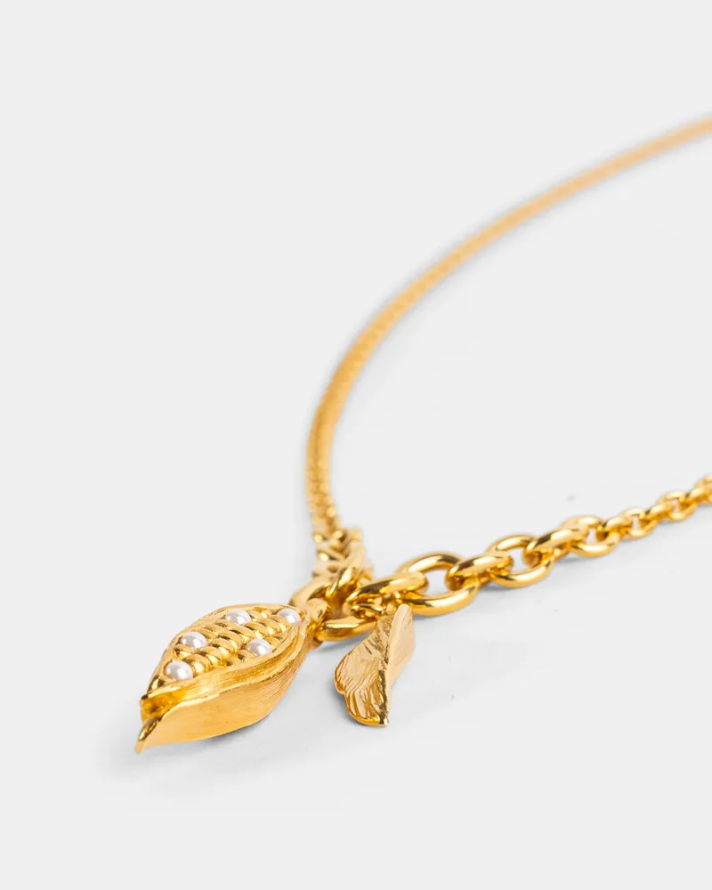 Chloé Women's Gold-Toned Brass Leaf Pendant Necklace Jewelry Bijoux Gold