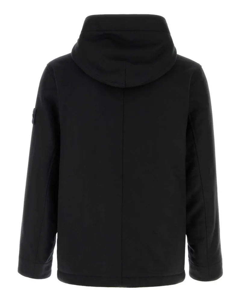 Stone Island Men's Black Wool Blend Jacket Blue Giubbini Black