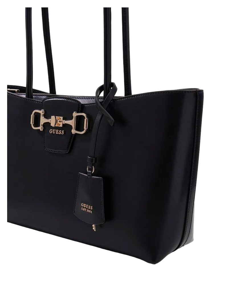 Guess Women's Tote Black Polyurethane Tote-bags Black