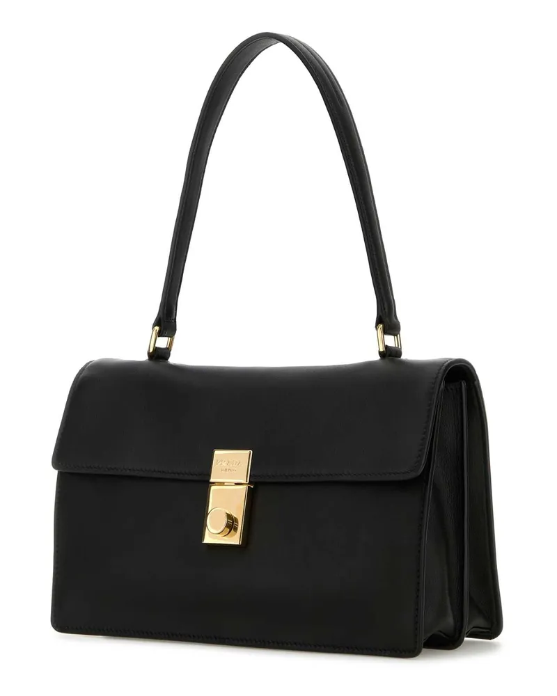 Prada Women's Black Leather Handbag Nero Vitello Borse A Mano Bag Black