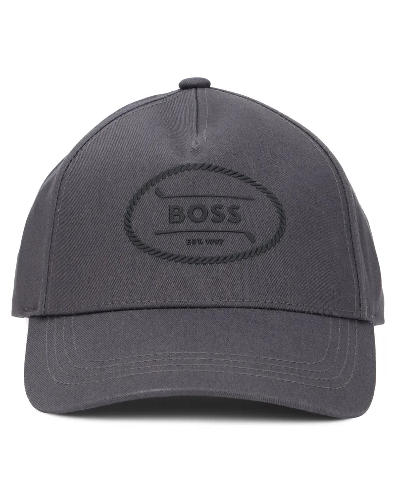 HUGO BOSS Men's Baseball Cap Dark Grey Cotton Hat Gray