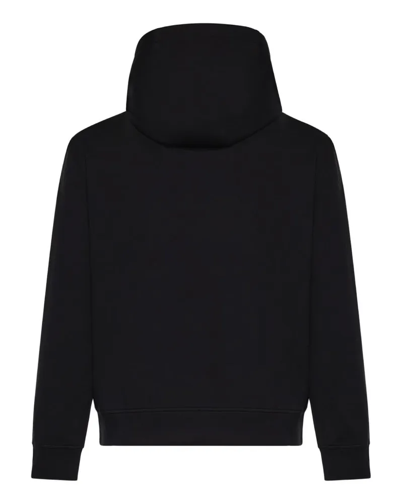 Emporio Armani Logo Cotton Hoodie — Black Black
