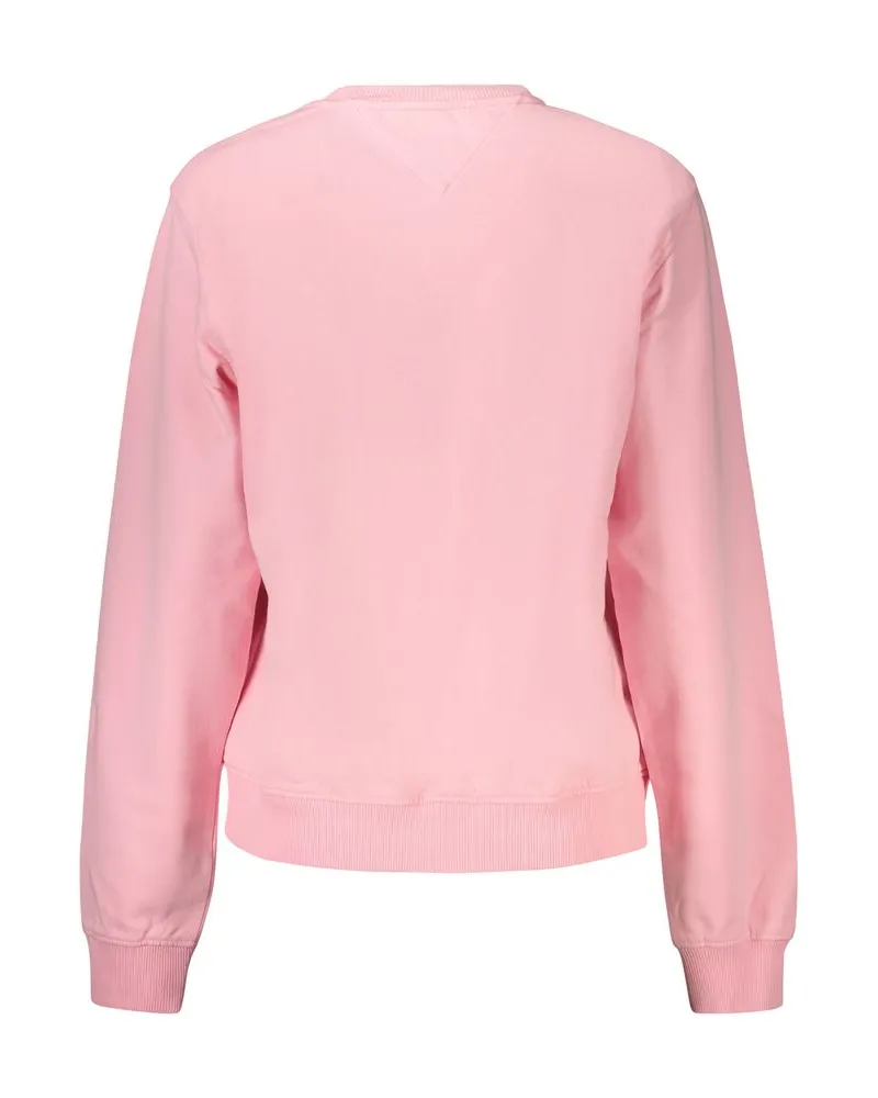 Tommy Hilfiger Logo-Print Cotton Sweatshirt — Pink Pink