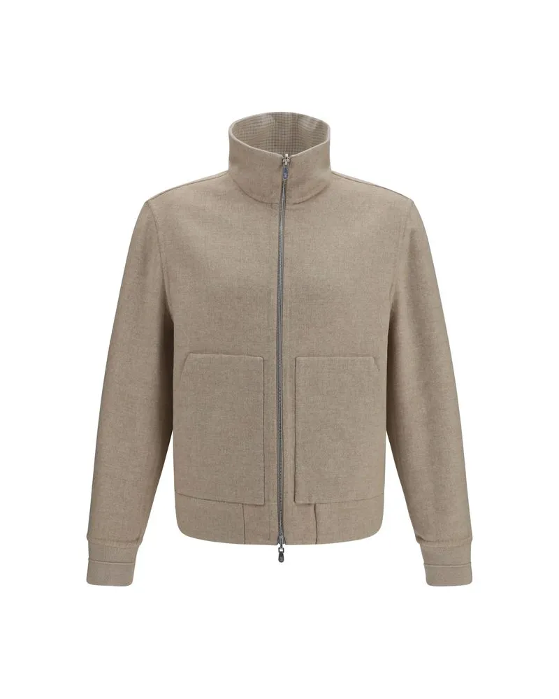 Brunello Cucinelli Men's Beige Cashmere Full-Length Jacket Clothing Beige