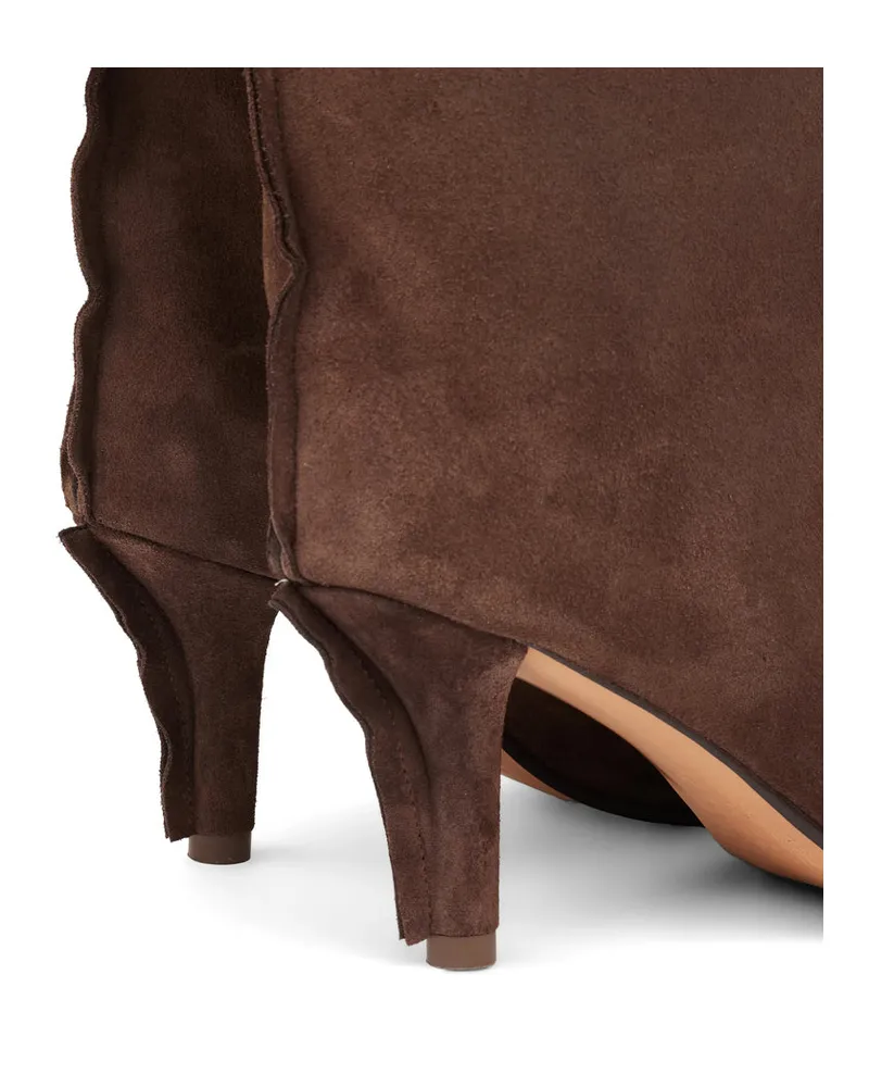 Maison Margiela Suede-Finish Calf Leather Boot — Brown Brown