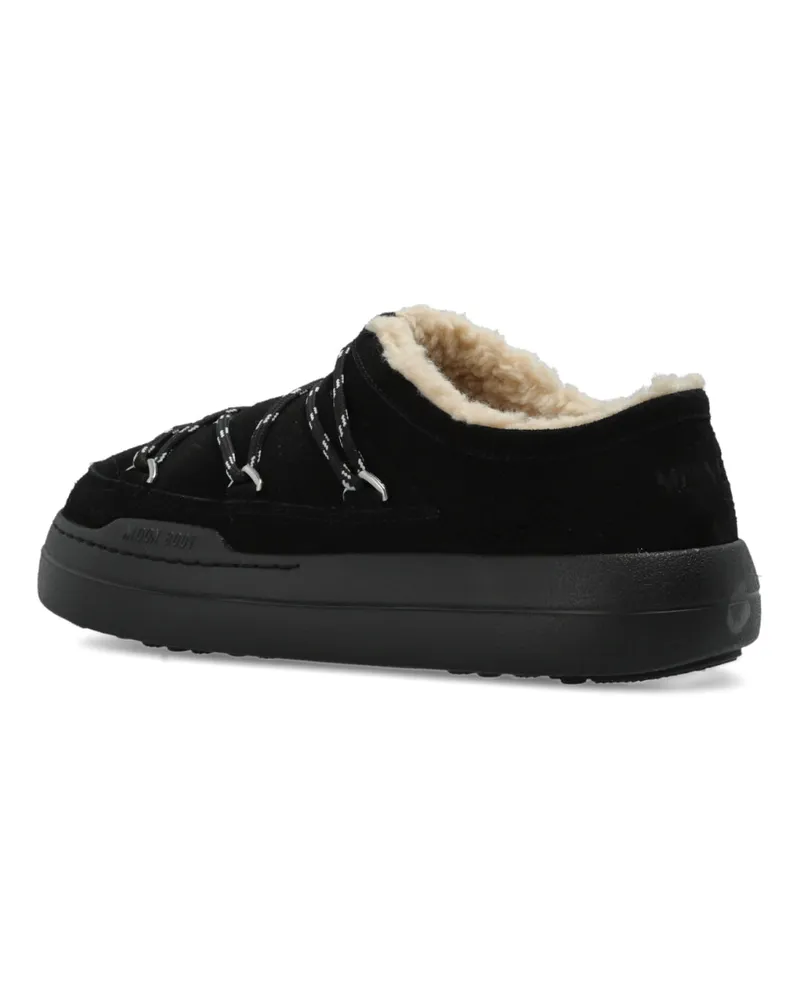 Moon Boot Women's Park Suede Slipper Sneakers Black Shoes Black