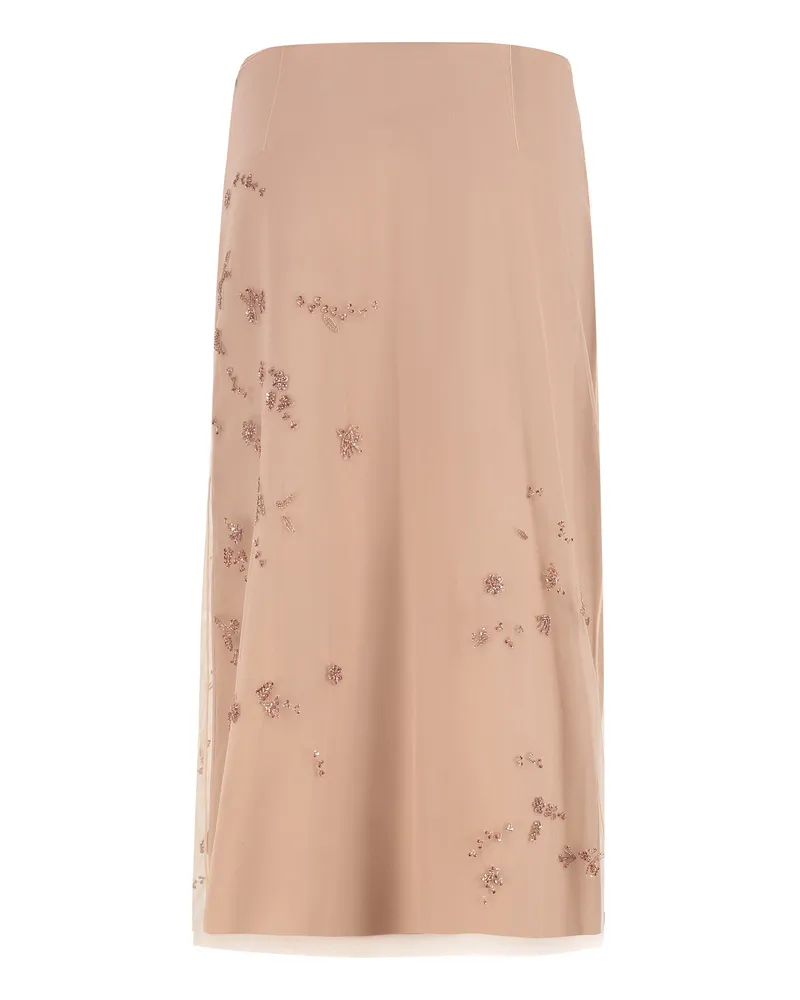 Fendi Women's Tulle Skirt Pink Silk Pink