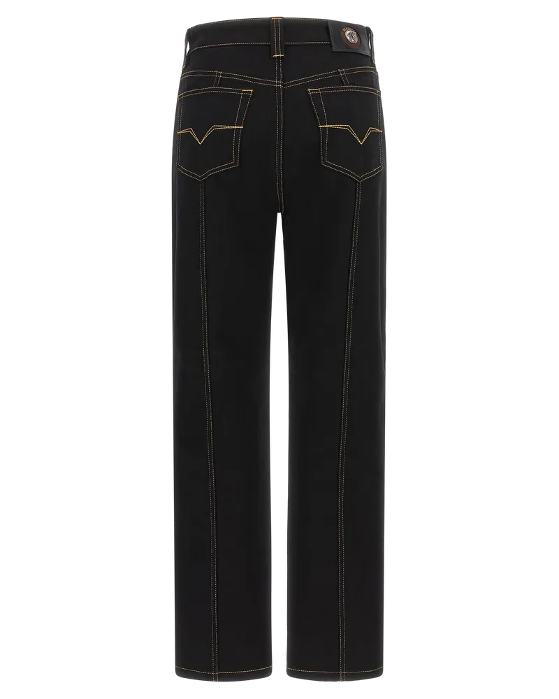 Versace High-Waisted Cotton Jeans — Black Black