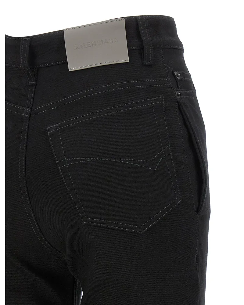 Balenciaga High-Waist Structured Denim Jeans — Black Black