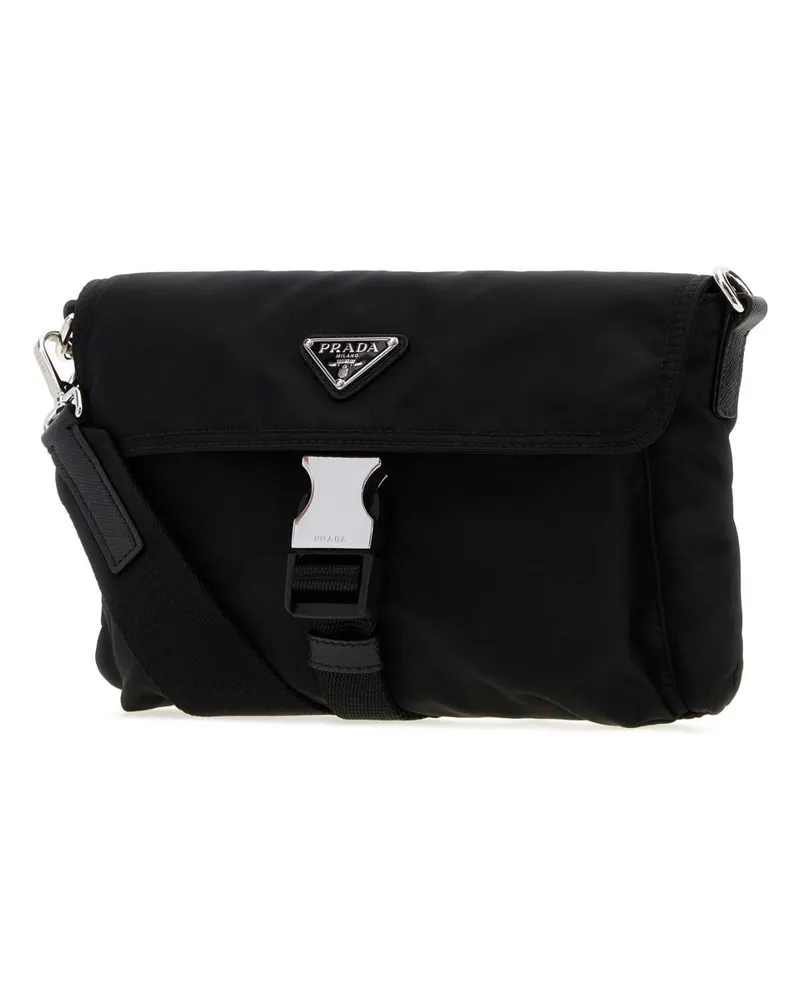 Prada Men's Black Fabric Phone Holder Nero Cover Accessory Black