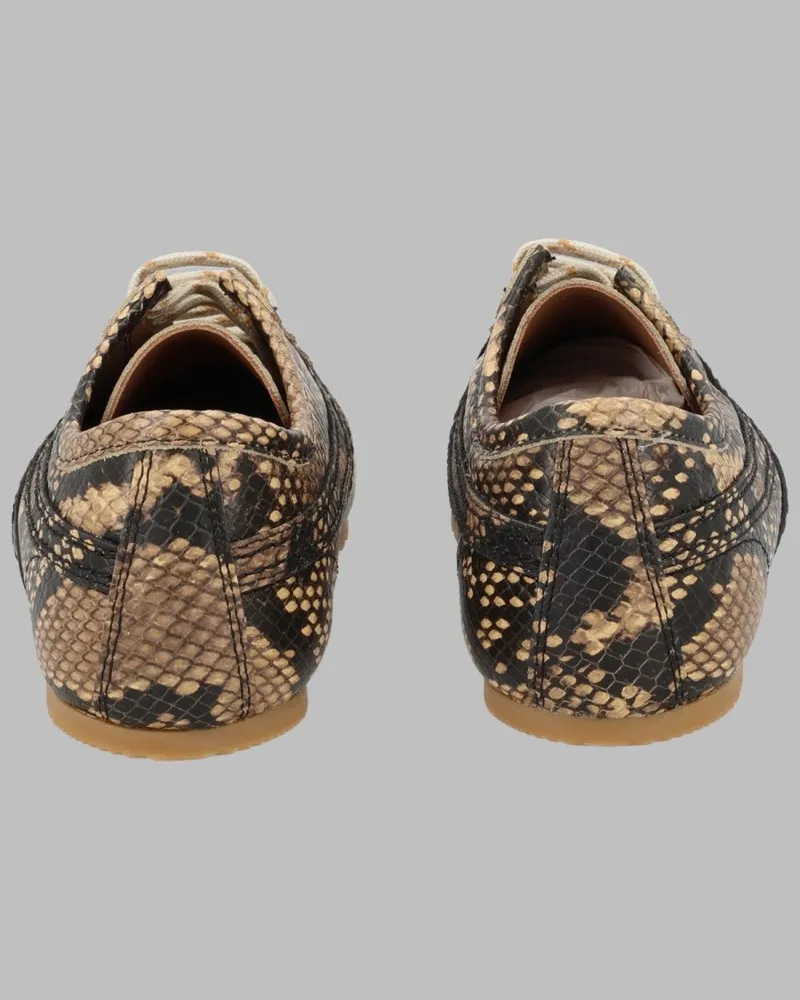 Dries van Noten Pythonskin Effect Calf Leather Sneakers — Multicolor Multicolor