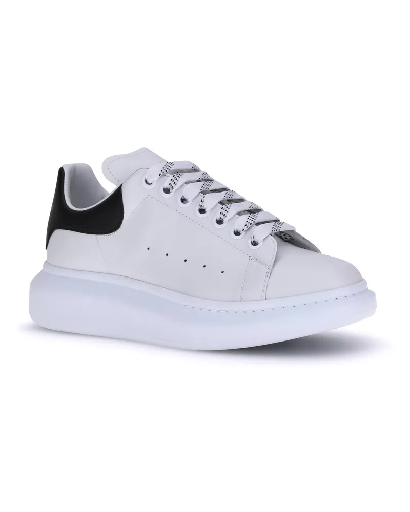 Alexander McQueen Men's Leather Sneakers White-Black White/black White