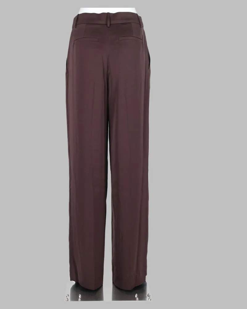 Michael Kors Wide-Leg Satin Trousers — Brown Brown