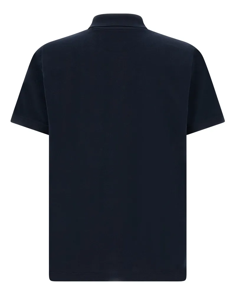 Fendi Men Blue Cotton Polo Shirt Blue