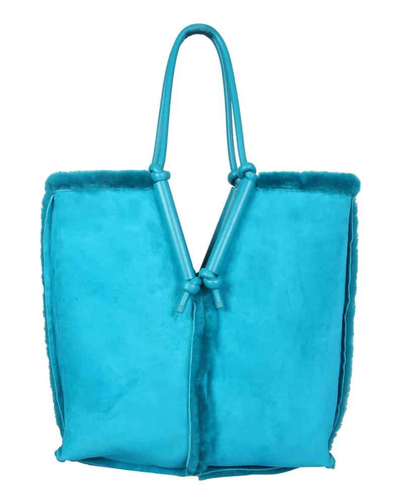 Bottega Veneta Women's Tote Bag Bolster Blue Sherling Shoulder Blue
