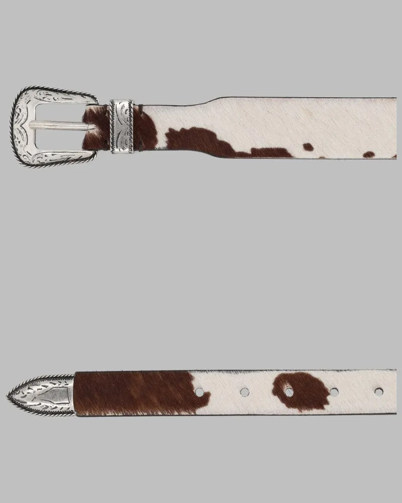 Amish Western Animal Print Leather Belt — Multicolor Multicolor