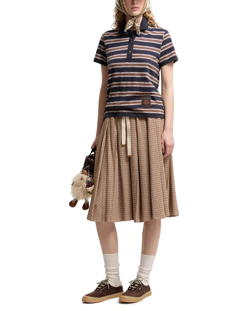 Moncler Striped Cotton Polo — Navy Navy