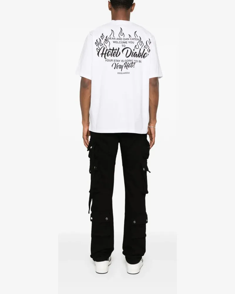 Dsquared2 Men's Logo-Print Cotton T-Shirt Aw24 M White
