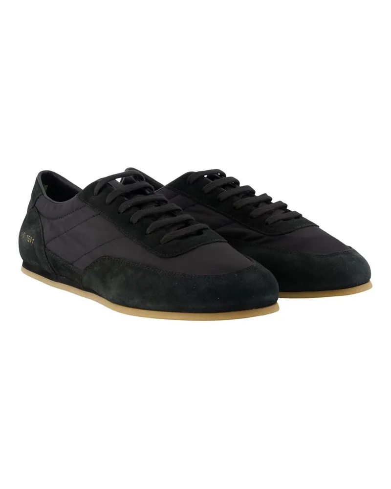 Common Projects Men's Minimal Slip Sneakers -  Leather Black Calfskin Shoes Black