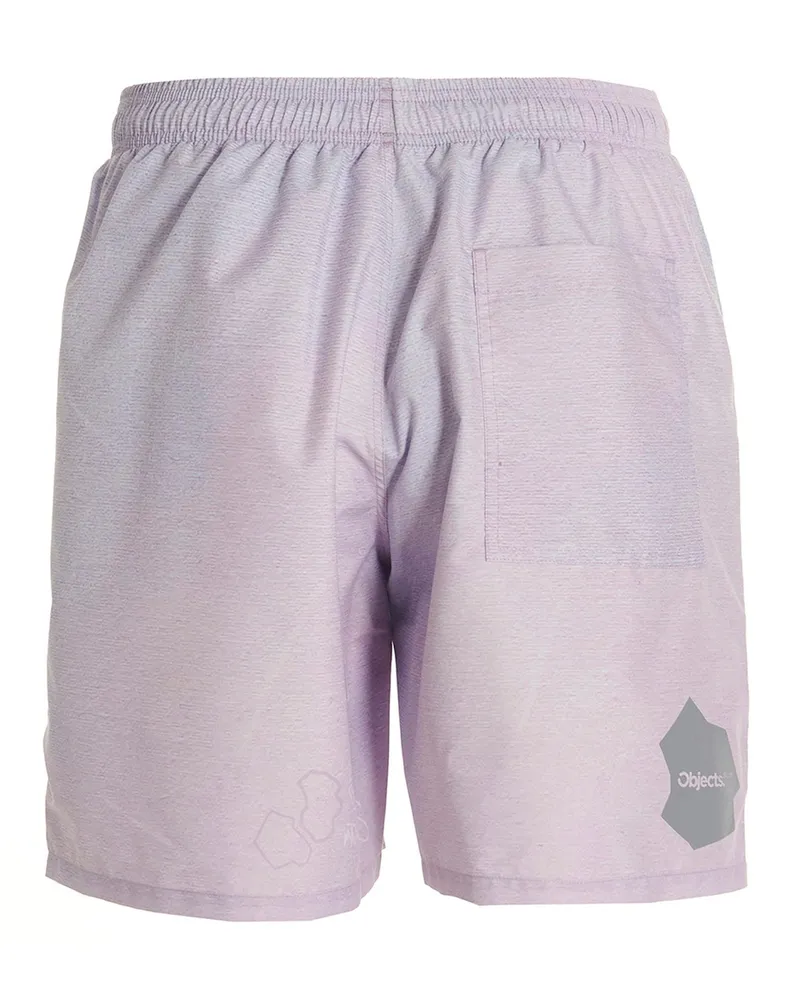 Objects IV Life Printed Tech Fabric Shorts — Lavender Lavender