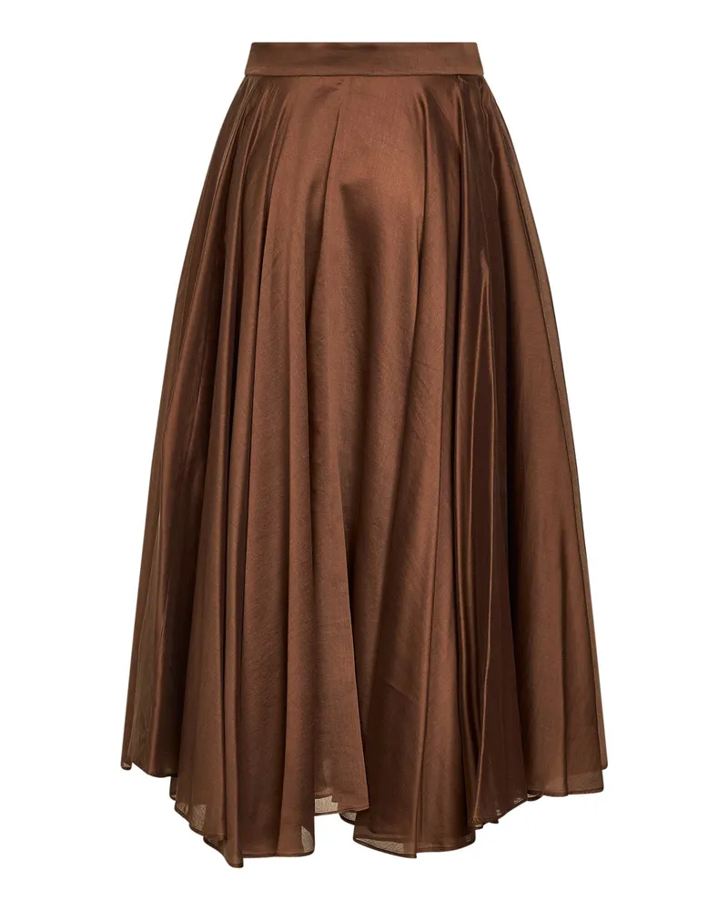 Blanca Women's Chocolate Voile Midi Skirt Brown Cupro Brown