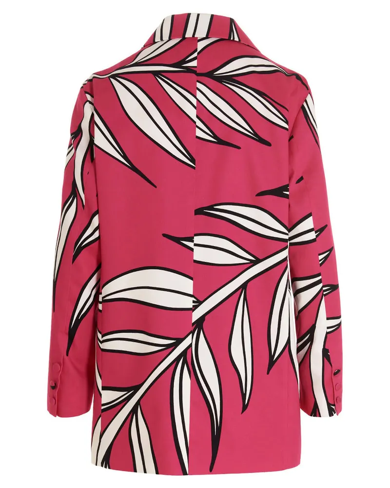 Rochas Floral-Print Cotton Blazer — Fuchsia Fuchsia