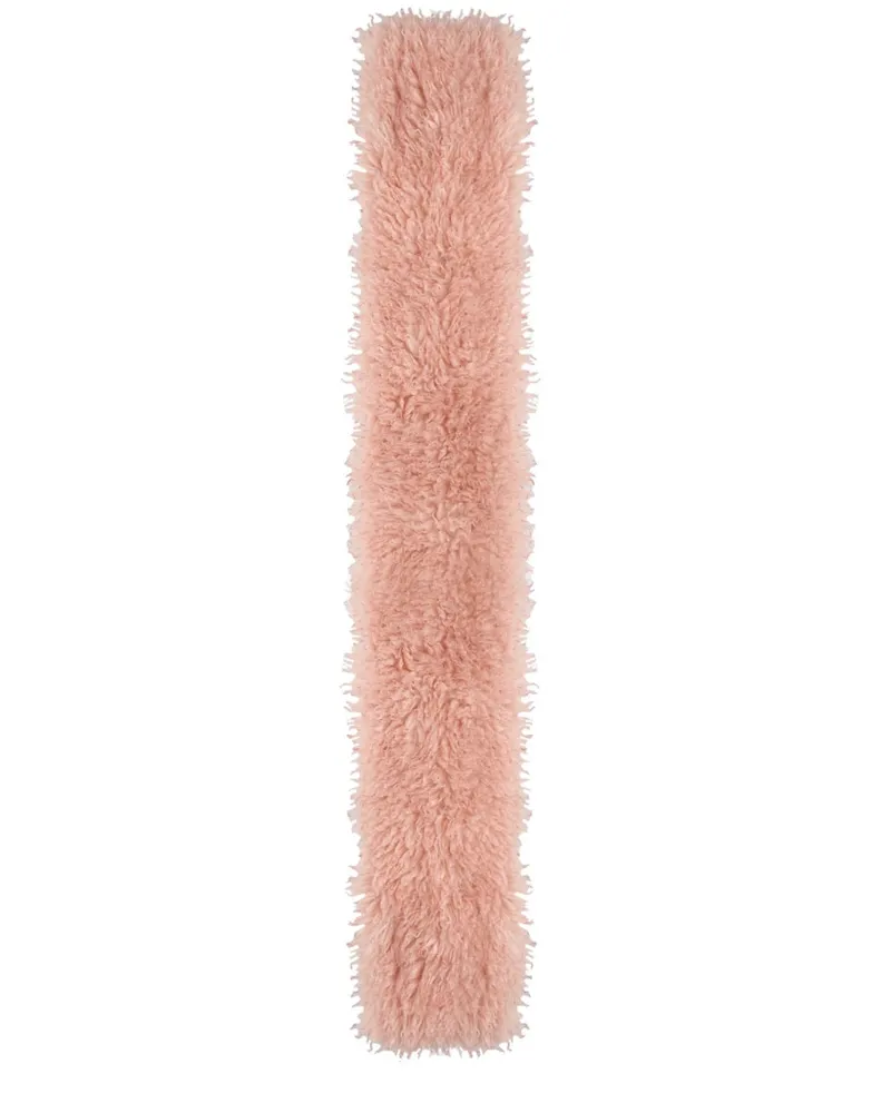 Ganni Logo-Printed Recycled Polyester Scarf — Pink Pink