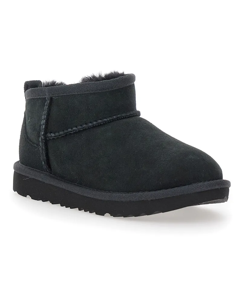 UGG Girls' Ankle Boots Ultra Mini Black Suede Black