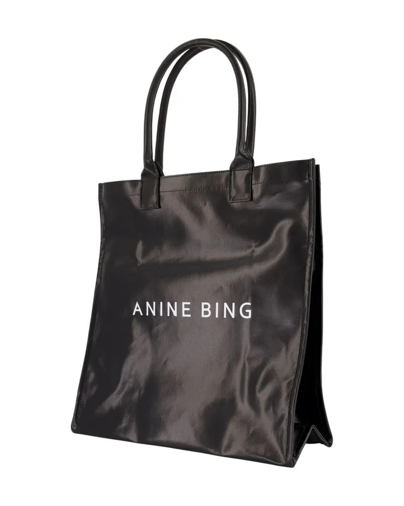 Anine Bing Women's Leonie Tote Bag -  Cotton Black Totes-Shopping-Bags Black