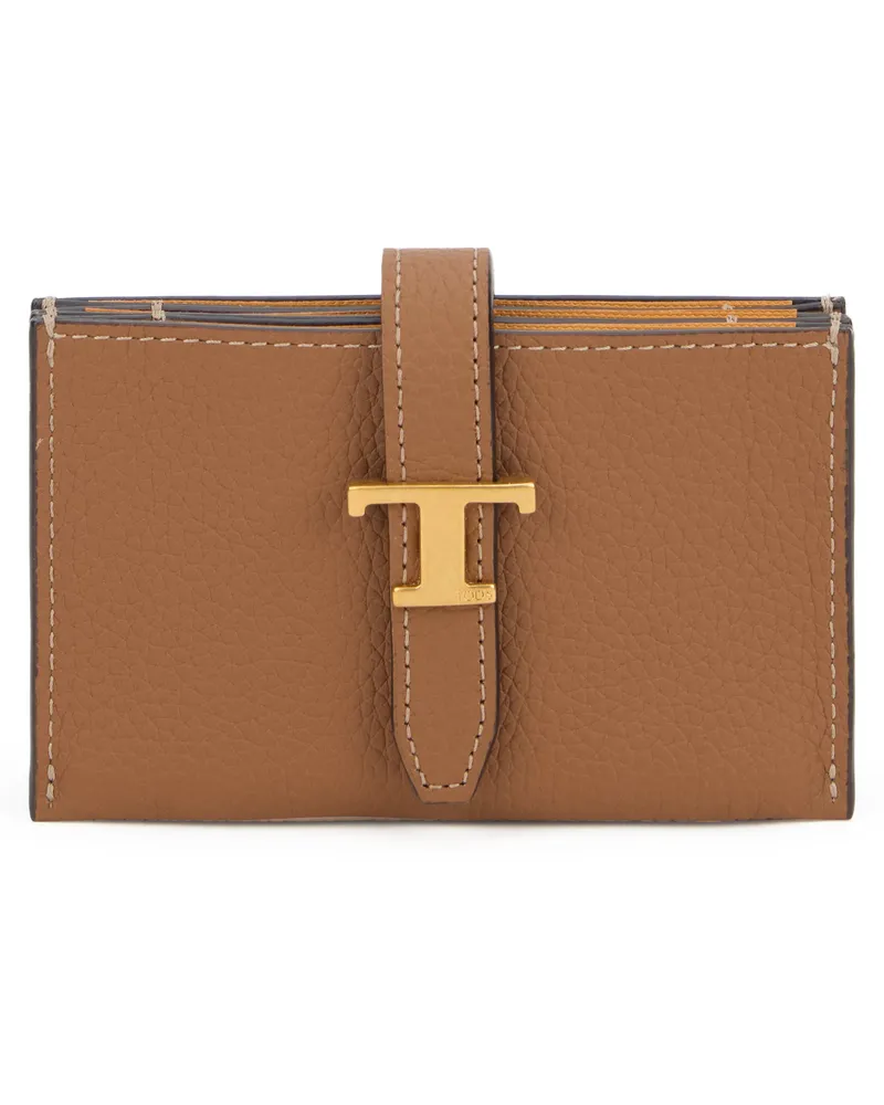 TOD'S Women's Leather Wallet T Timeless Camel Calfskin & Purses Camel
