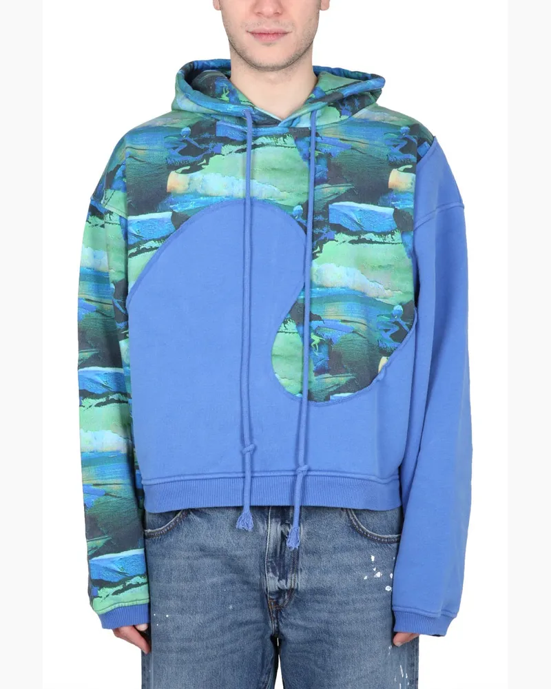 ERL Printed Hood Sweatshirt — Green Green