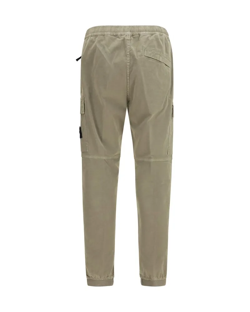 Stone Island Men's Bicolor Cotton Cargo Pants Beige