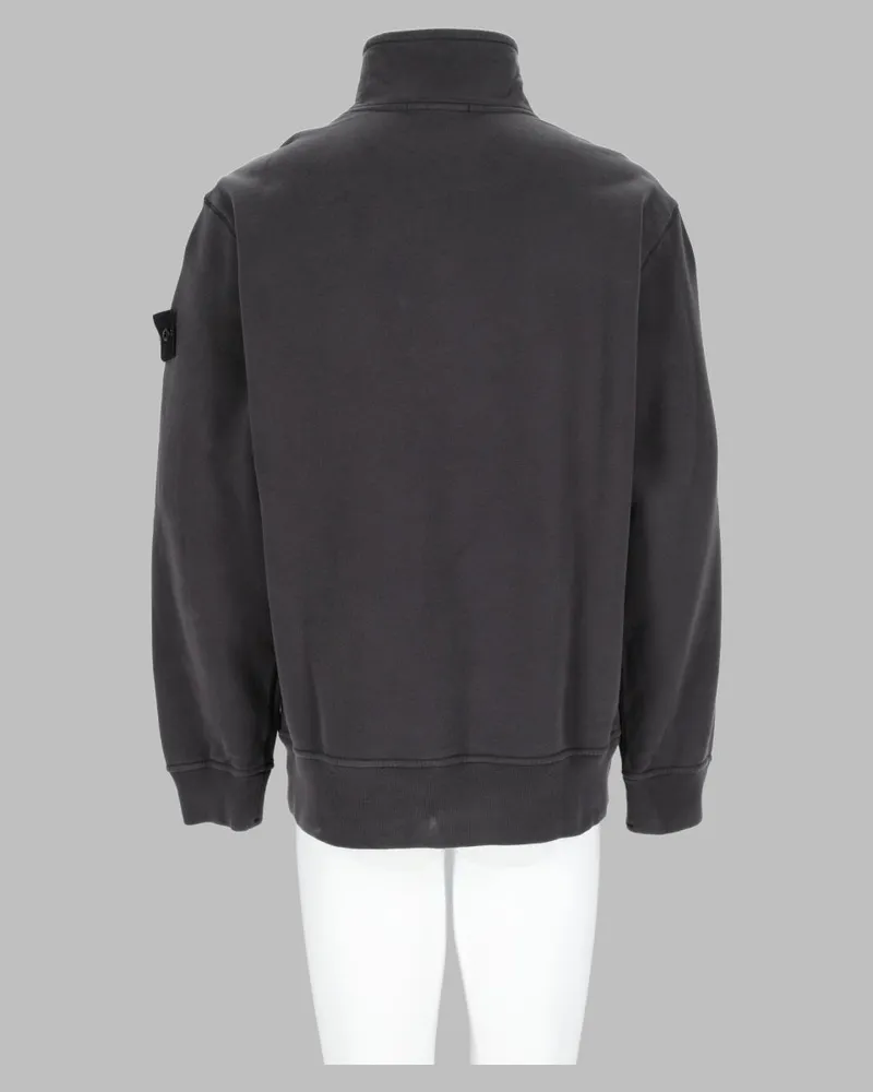 Stone Island Half-Zip Cotton Sweatshirt — Gray Gray