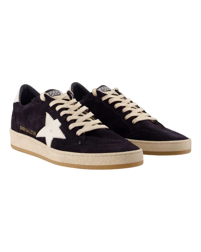 Golden Goose Men's Ballstar Sneakers -  Leather Blue Calfskin Shoes Blue
