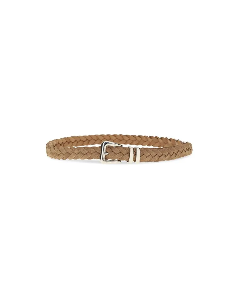 Brunello Cucinelli Men's Beige Calf Leather Bos Taurus Regular Belt Beige