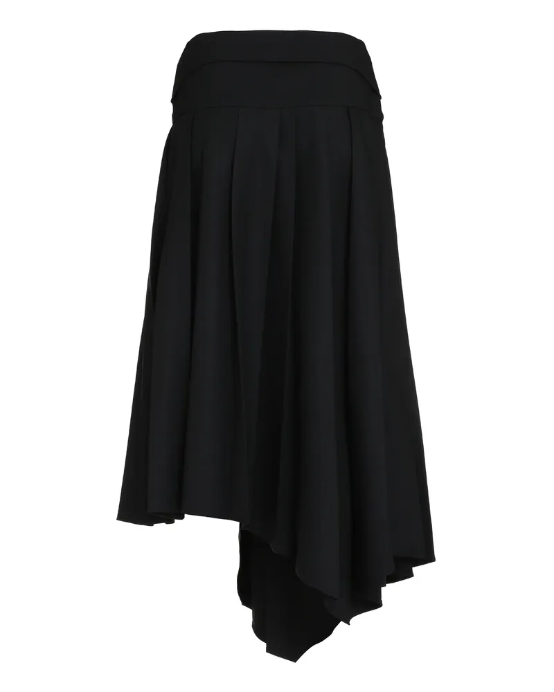 OFF-WHITE Women's Pleated Asymmetrical Wrap Skirt Black Polyester Black